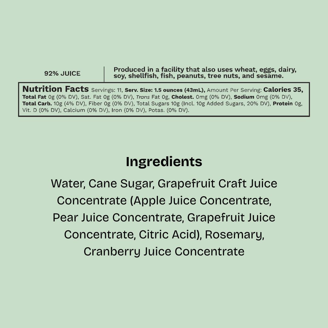 Grapefruit & Rosemary Cocktail-Mocktail Mixer, 16 fl oz