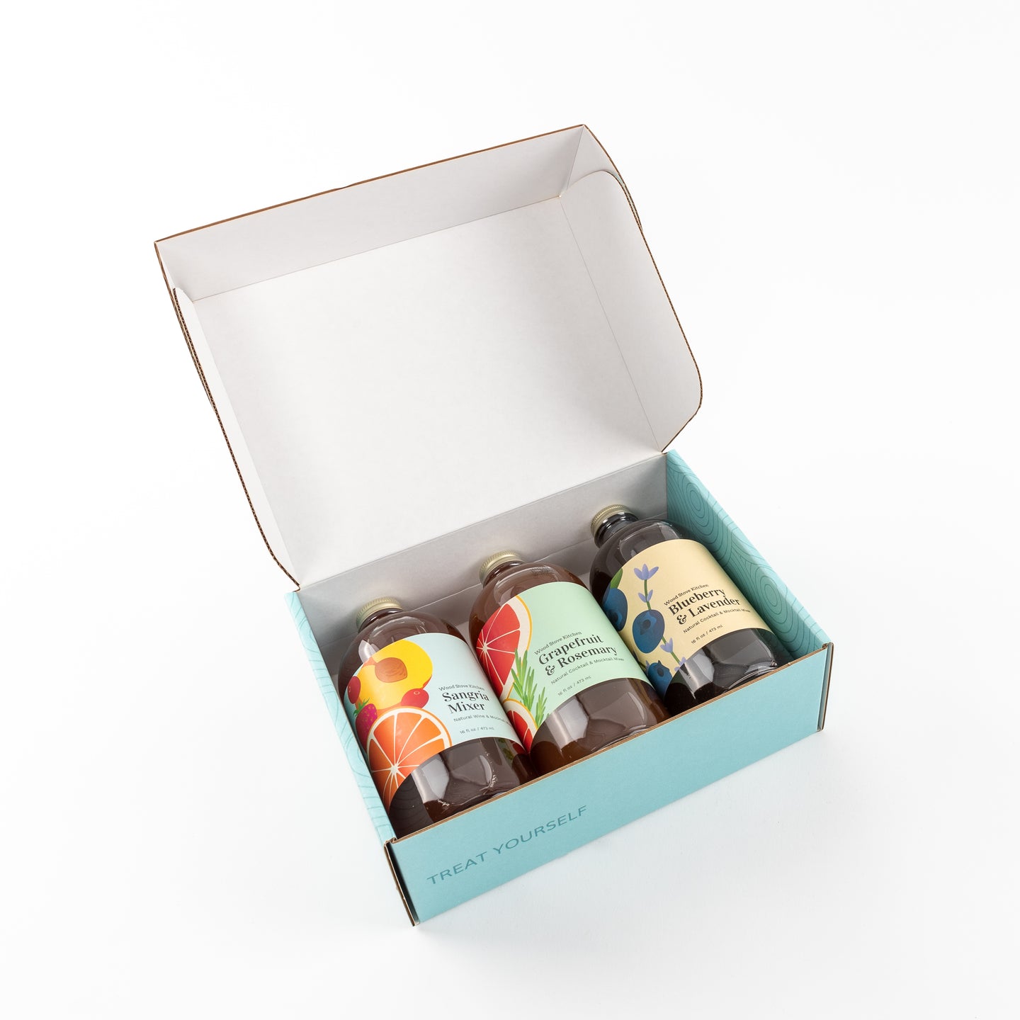 Summer Survival Cocktail Kit - 16oz Grapefruit & Rosemary, 16oz Sangria Mixer, 16oz Blueberry Lavender